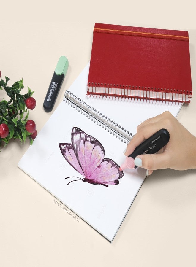 MENORAH دفتر رسم مينورا - ورق A5 - ألوان زيتية - 180 غرام/متر مربع - غلاف حلزوني، دفتر رسم - 100 صفحة/50 ورقة (مقاس 21.0 سم × 14.8 سم) - غلاف معدني حلزوني صلب - دفتر رسم - بورتريه (أحمر) - Image 4