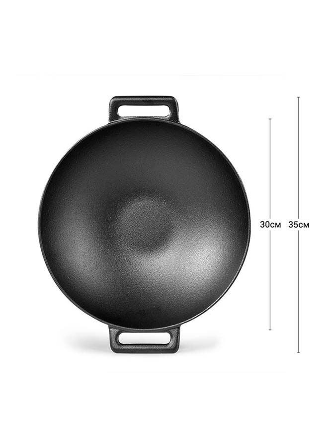 Fissman Wok Cast Iron Non-Stick Coating with Handles,  Deep Shape, Thick Walls and Compatible With Gas, Electric, Glass-Ceramic And Induction 30.6x8cm/3.1LTR - Image 4