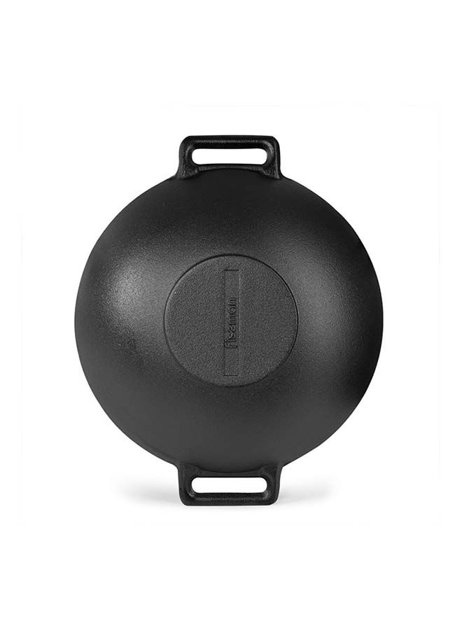 Fissman Wok Cast Iron Non-Stick Coating with Handles,  Deep Shape, Thick Walls and Compatible With Gas, Electric, Glass-Ceramic And Induction 30.6x8cm/3.1LTR - Image 3