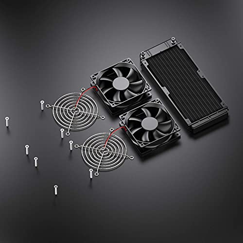 Clyxgs Water Cooling Radiator, 12 Pipe Aluminum Heat Exchanger Radiator with Fan for PC CPU Computer Water Cool System DC12V 240mm Black - Image 5
