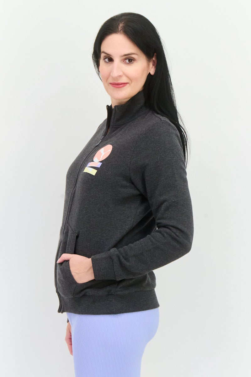 PUMA Women Regular Fit Long Sleeves Outdoor Sweatshirt, Charcoal Black - Image 3