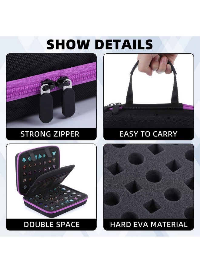 Aoriher Dice Case with Removable Slotted Tray for Dice Storage Game Dice Carrying Holder Compatible with Dnd Role Playing and Other Table Games, Holds up to 70 Dices/ 10 Sets(Purple) - Image 4