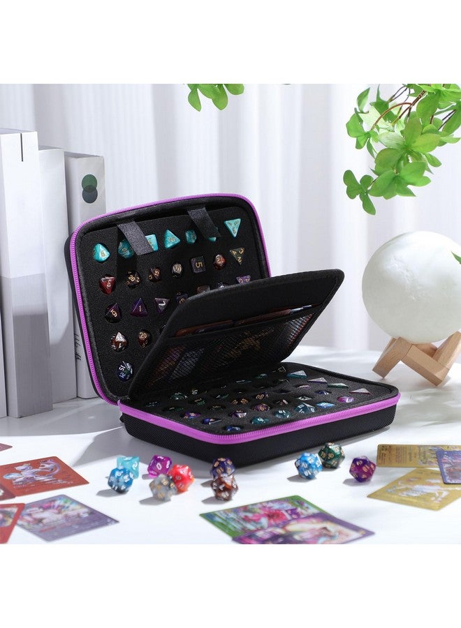 Aoriher Dice Case with Removable Slotted Tray for Dice Storage Game Dice Carrying Holder Compatible with Dnd Role Playing and Other Table Games, Holds up to 70 Dices/ 10 Sets(Purple) - Image 5