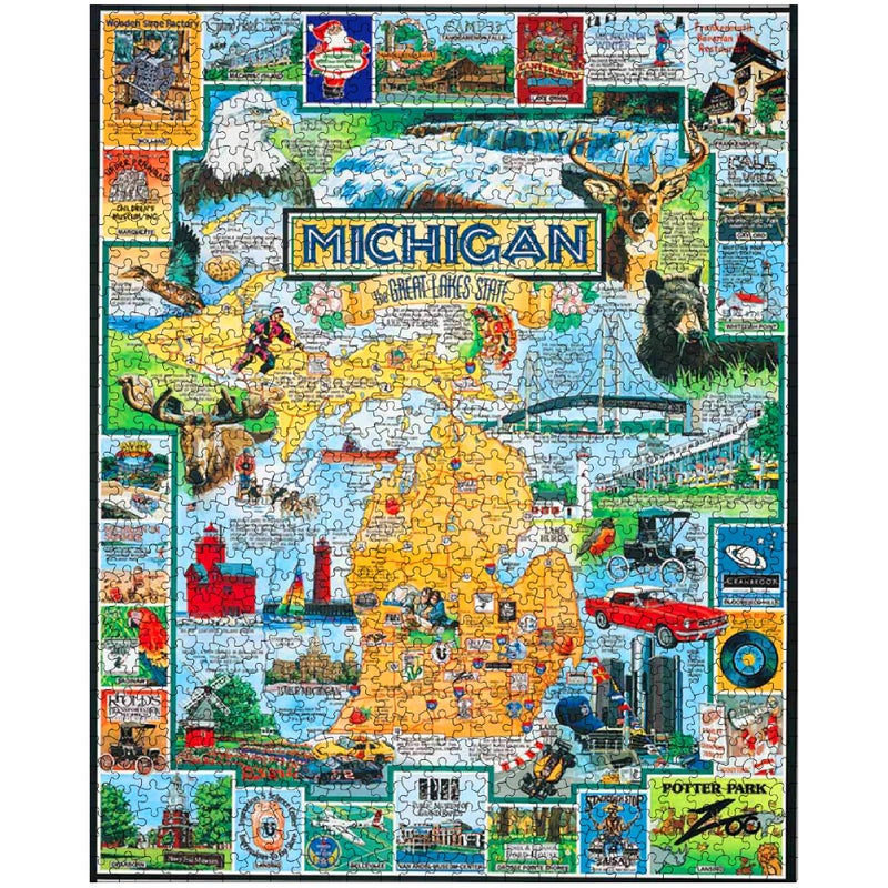 White Mountain Puzzles Best of Michigan - 1000 Piece Jigsaw Puzzle - Image 3