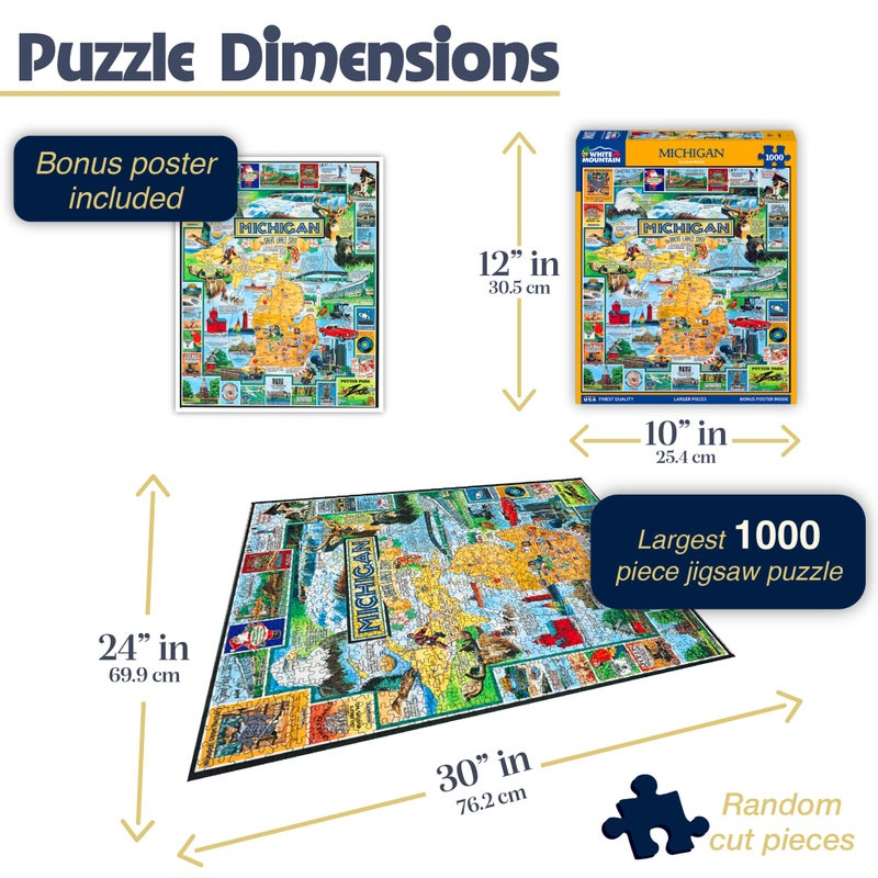 White Mountain Puzzles Best of Michigan - 1000 Piece Jigsaw Puzzle - Image 2