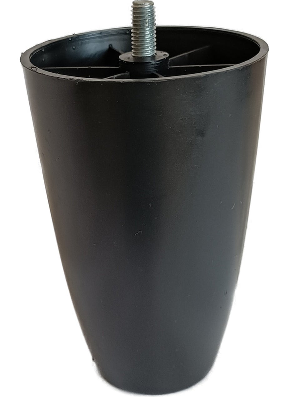 (Pay Attention to Screw Size) - 12 cm Pear Plastic Bed Base Leg Sofa Sofa Leg 4 Pieces Black 3/8 Screw
