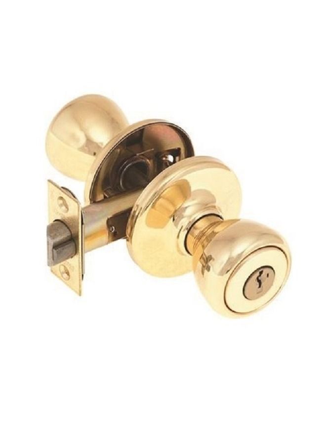 Kwikset 400T 3 Tylo Keyed Entry Knob Polished Brass - Gold - Image 1