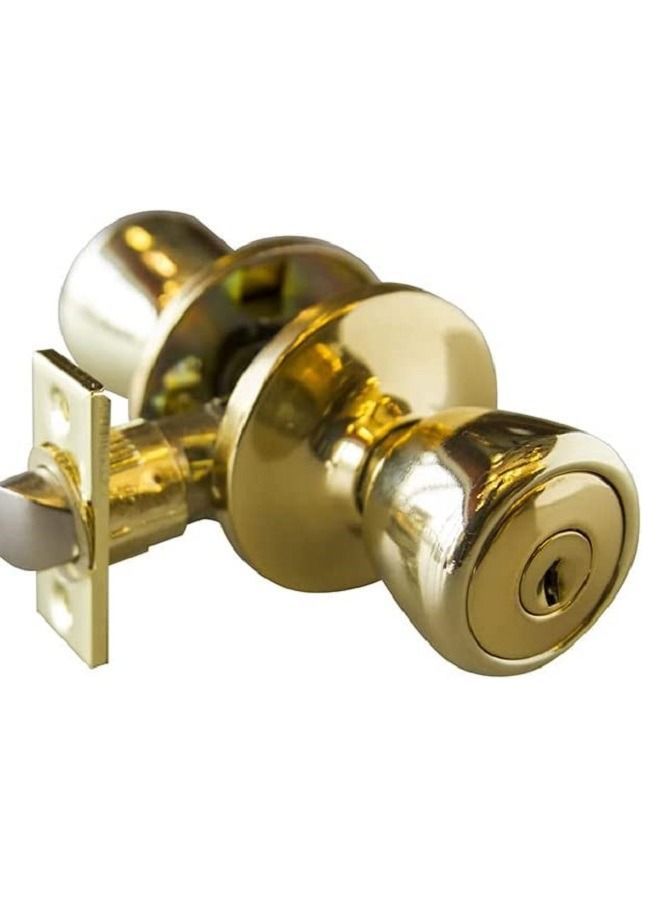 Kwikset 400T 3 Tylo Keyed Entry Knob Polished Brass - Gold - Image 2