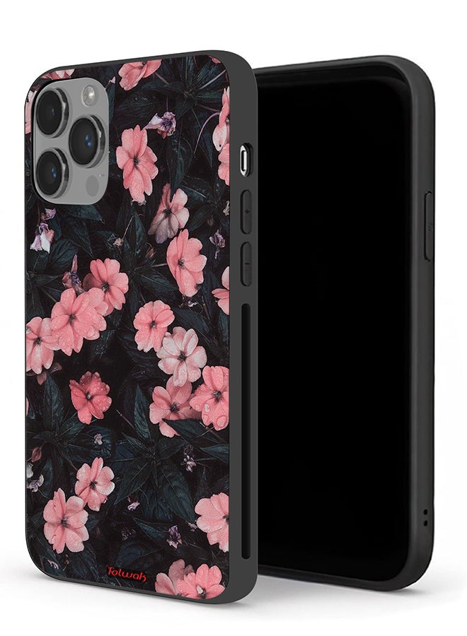 Tolwak Apple iPhone 14 Pro Max Protective Case Peach Small Roses - Image 1
