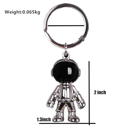 MUAMAX Sliver Spaceman Keychains for Men Creative Astronaut Spacemen Car Key Chain Car Key Accessory Backpack Purse Bag Charms Lucky Astronaut Keyrings Men/Women - Image 2