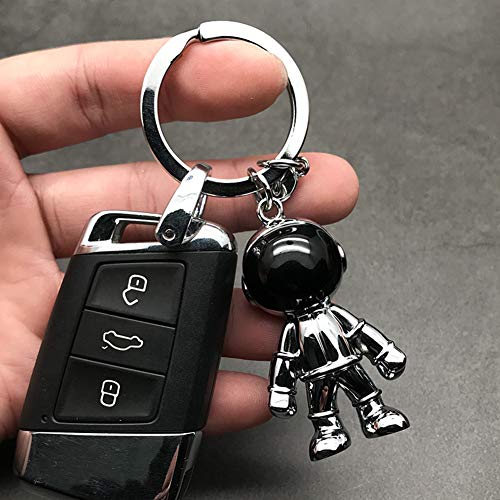 MUAMAX Sliver Spaceman Keychains for Men Creative Astronaut Spacemen Car Key Chain Car Key Accessory Backpack Purse Bag Charms Lucky Astronaut Keyrings Men/Women - Image 4