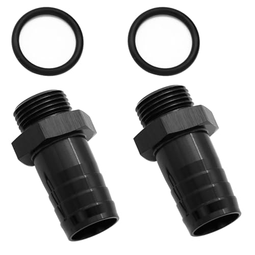 KRD PERFORMANCE 2PCS Aluminum 8 AN ORB Male to 3419mm Barb Push On Hose Fitting Adapter Black - Image 1
