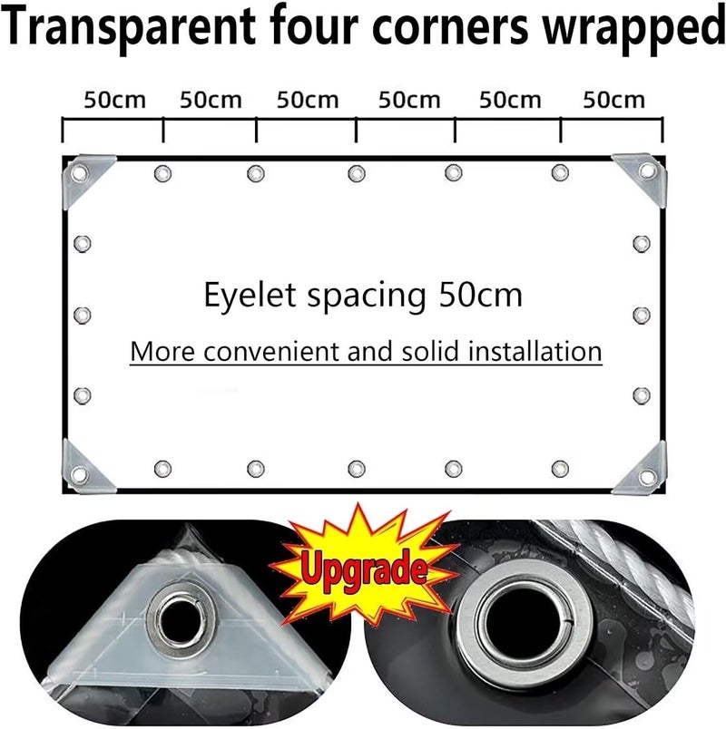 Loyid Clear Tarps With Grommets 14 Mil Clear Pvc Tarp 400G/M Thickened Tear Resistant  For Camping  Plants Greenhouse  Cars  Patio (3' X 6') - Image 5
