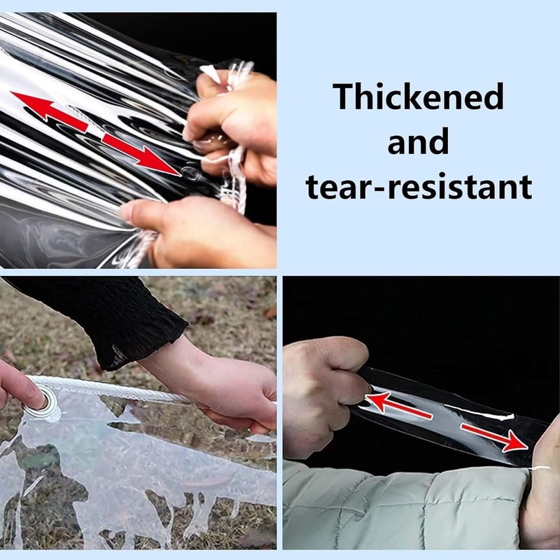 Loyid Clear Tarps With Grommets 14 Mil Clear Pvc Tarp 400G/M Thickened Tear Resistant  For Camping  Plants Greenhouse  Cars  Patio (3' X 6') - Image 4