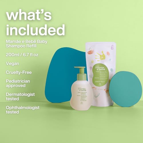 natura - Mamãe e Bebê Shampoo Refill - 100% Vegan - Safe & Gentle Formula - 98.4% Natural Origin - All Skin Types - Cruelty Free - Brazilian Baby Beauty - Baby Essentials - 6.7 fl oz (200ml) - Image 3