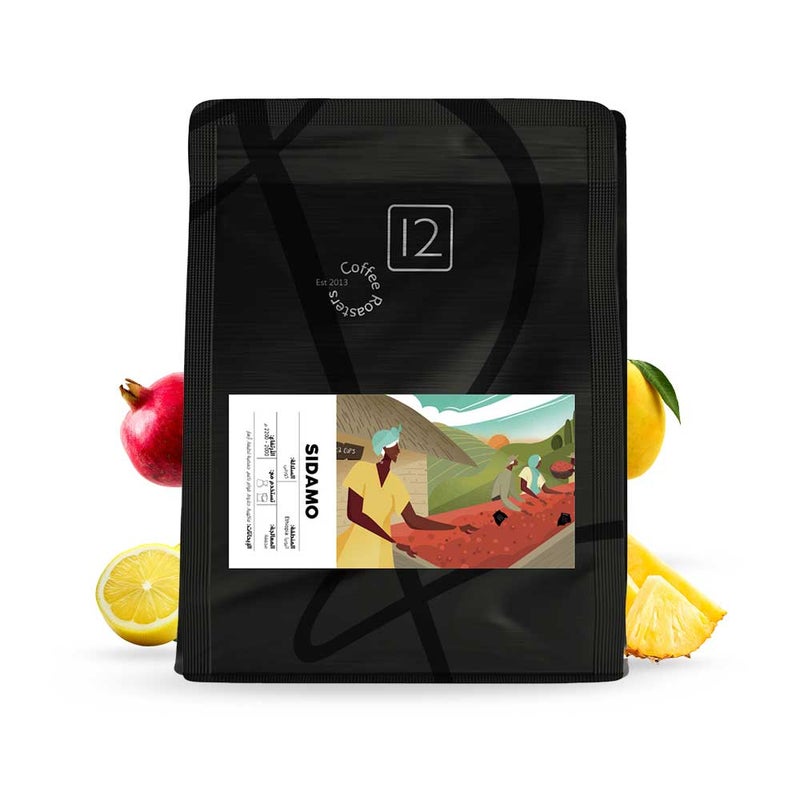 12 Cups Ethiopia Sidamo v60 coffee beans 1kg- Whole Beans - Image 2