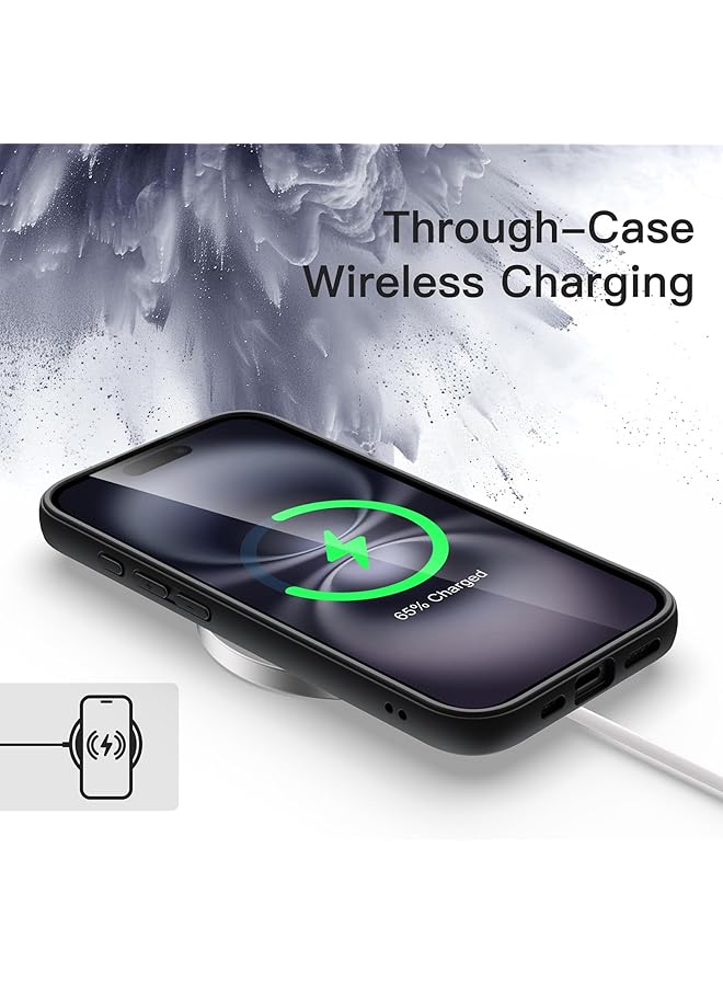 جي تيك جراب لهاتف iPhone 16 مقاس 6.1 بوصة، غطاء ممتص للصدمات بلون سادة غير لامع مصنوع من مادة TPU ومضاد للخدش وظهر شفاف أسود - Image 5