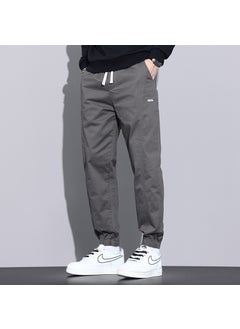 Classic Khaki Pants Mens Casual Sweatpants Youth Comfortable Versatile Simple Ankle Cuffing Loose Fitting Pants 1808 dark gray conventional
