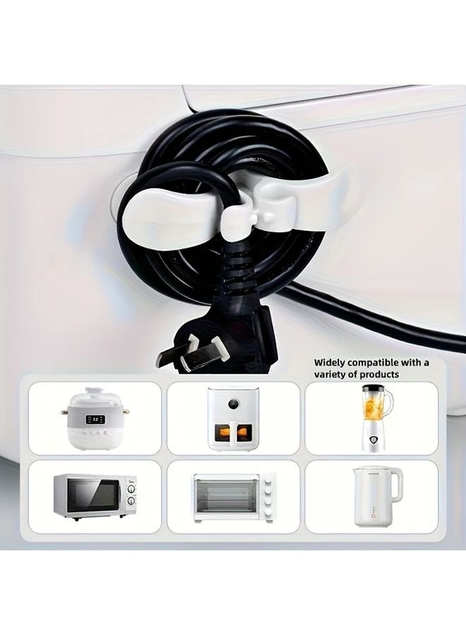 2pcs White Wall Mounted Cord Organizer Multifunctional Household Kitchen Appliance Wire Holder - Image 5