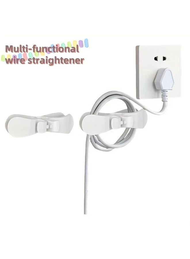 2pcs White Wall Mounted Cord Organizer Multifunctional Household Kitchen Appliance Wire Holder - Image 2