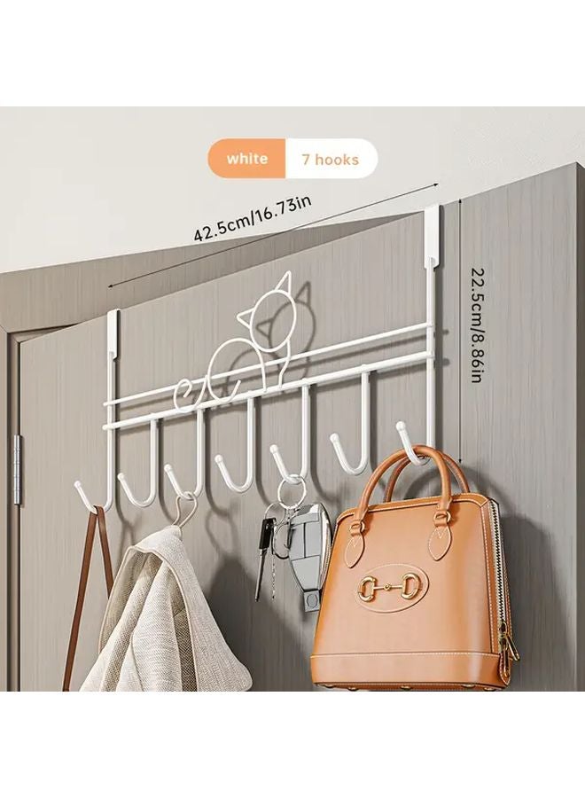 Black Crown Shaped Over Door Hanger With 7 Hooks For Towels Clothes And Bathrobes - Image 4