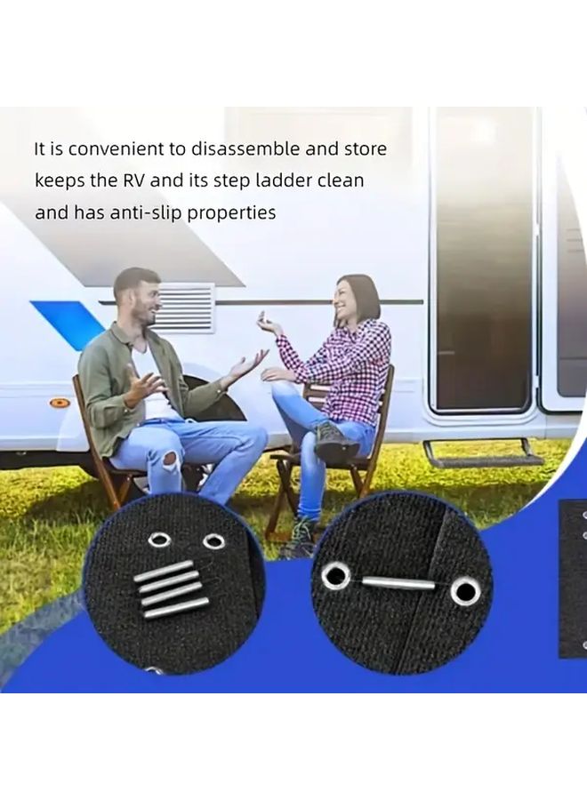 3Pcs Grey RV Step Mats Non Slip Durable Polyester Floor Mats for Camping Pet Safety - Image 5
