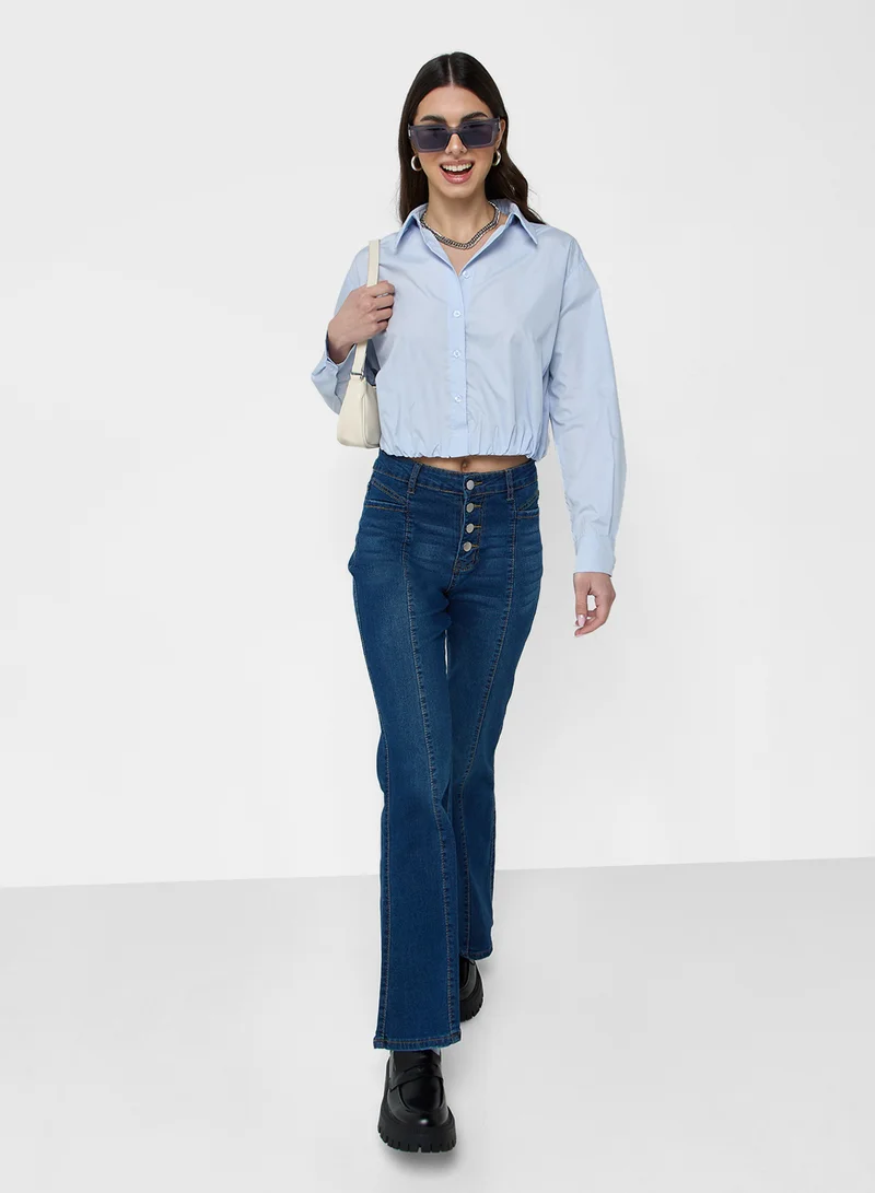 Ginger Boxy Cropped Shirt