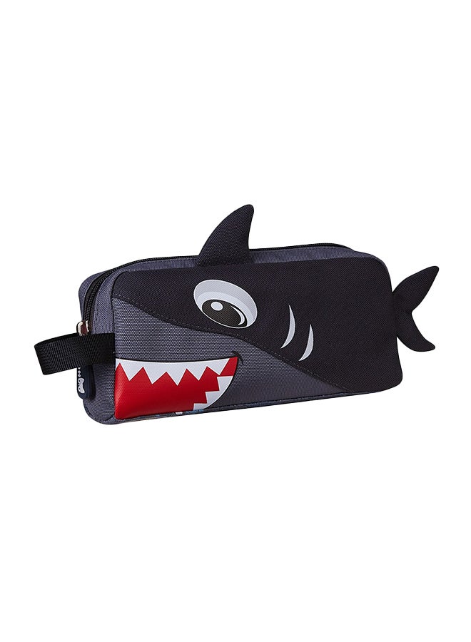 Nohoo Kids 16 Inch School Bag with Lunch Bag and Pencil Case (Set of 3) Shark - Grey - Image 5