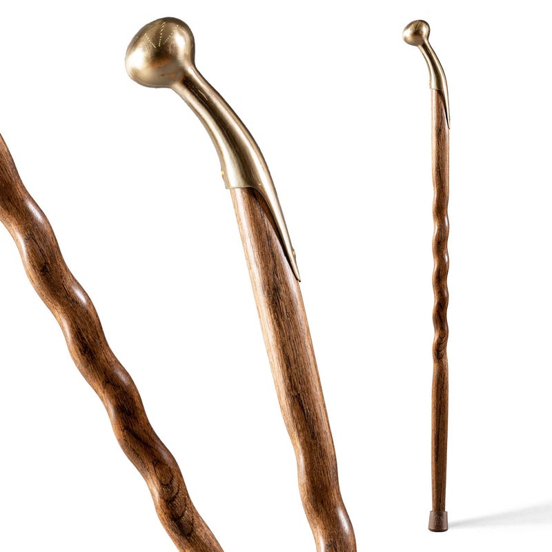 Brazos Brazos Handcrafted Wood Walking Cane Twisted Oak Hametop Style Handle for Men Women Made in the USA Brown 37