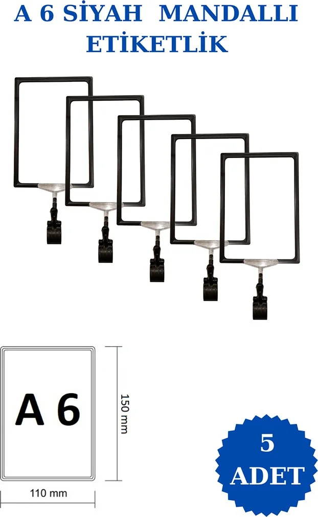 İstanbul Manken Istanbul Model 5 Pieces A6 Latch Shelf Label Basket Label Framed Label Holder Donkey Hanger