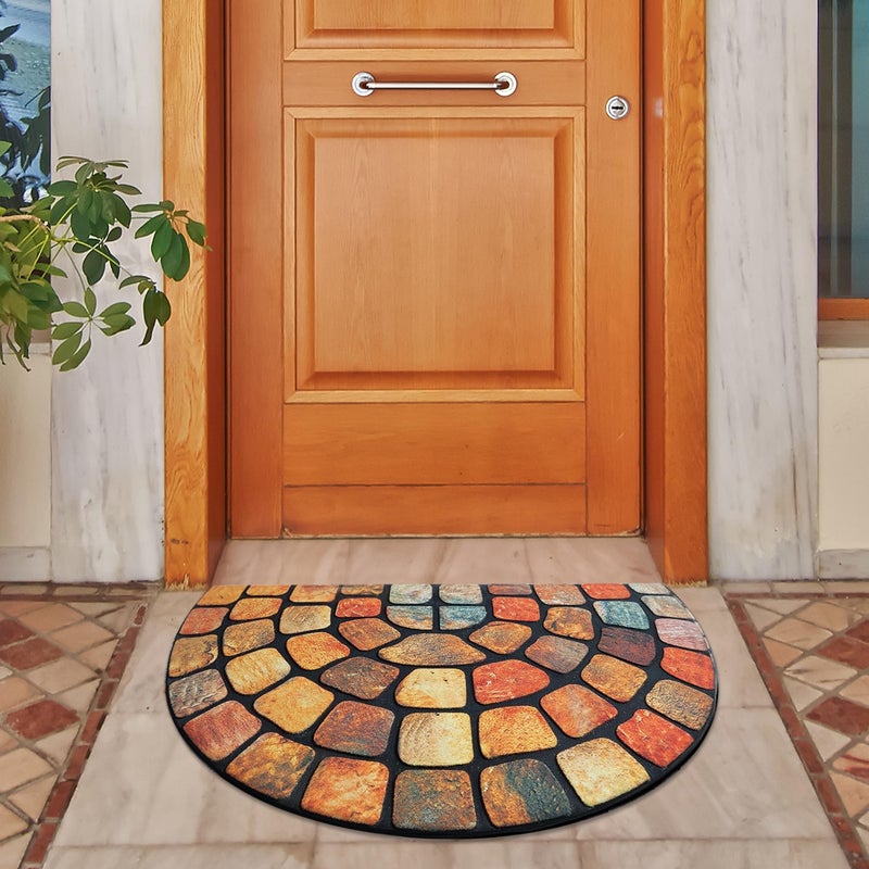 ubdyo Unique Design Door mat - Low Pile Front Doormat Outside Entrance for Efficient Dirt Trapping - All Weather Front Door Mat Indoor Entrance - Anti Slip Welcome Matt Outdoor - (36" x 24", Orange) - Image 1