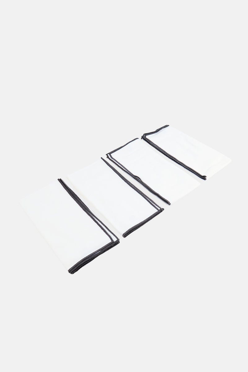Catherine Malandrino 4 Pieces Solid Cotton Table Napkins, White - Image 1