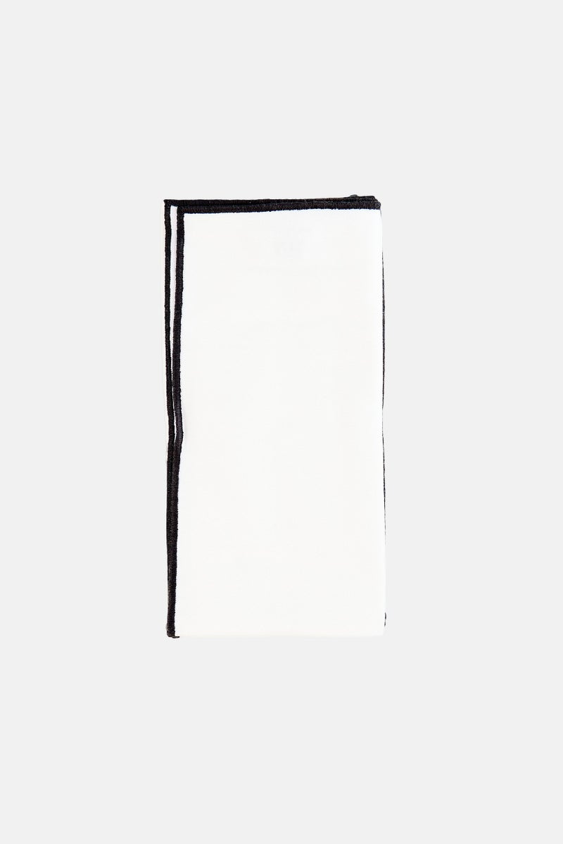 Catherine Malandrino 4 Pieces Solid Cotton Table Napkins, White - Image 2