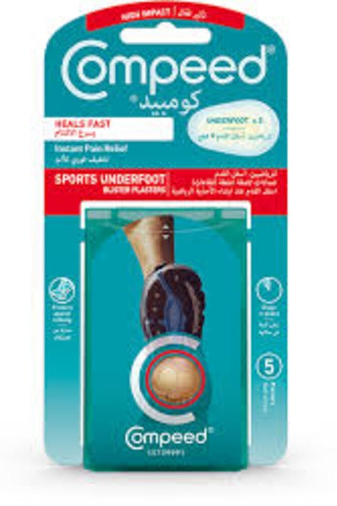 Compeed Sports Underfoot Blister Plaster – 5‑count pack