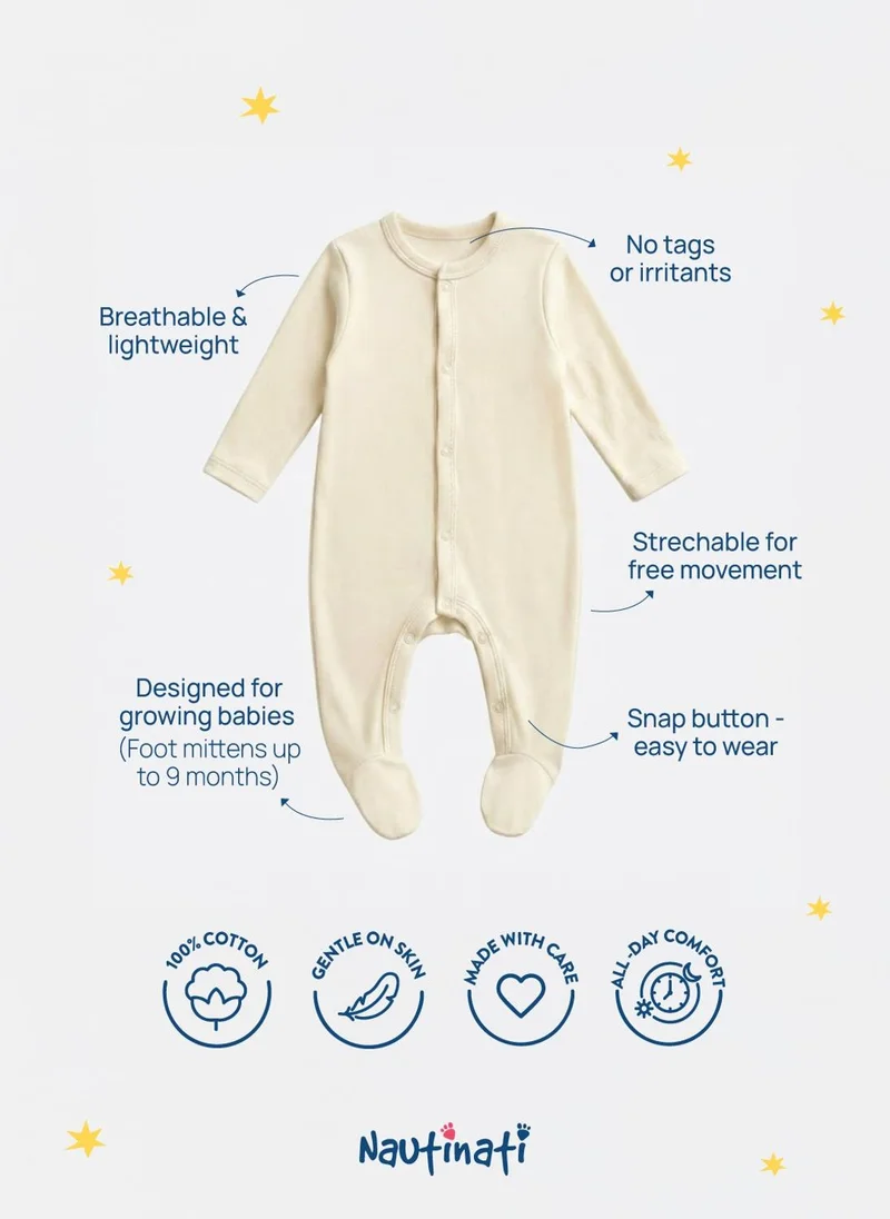 Nautinati  Nautinati  Baby Boys' 100% Cotton Pack of 2 Printed Sleepsuits for Men | Best Price UAE