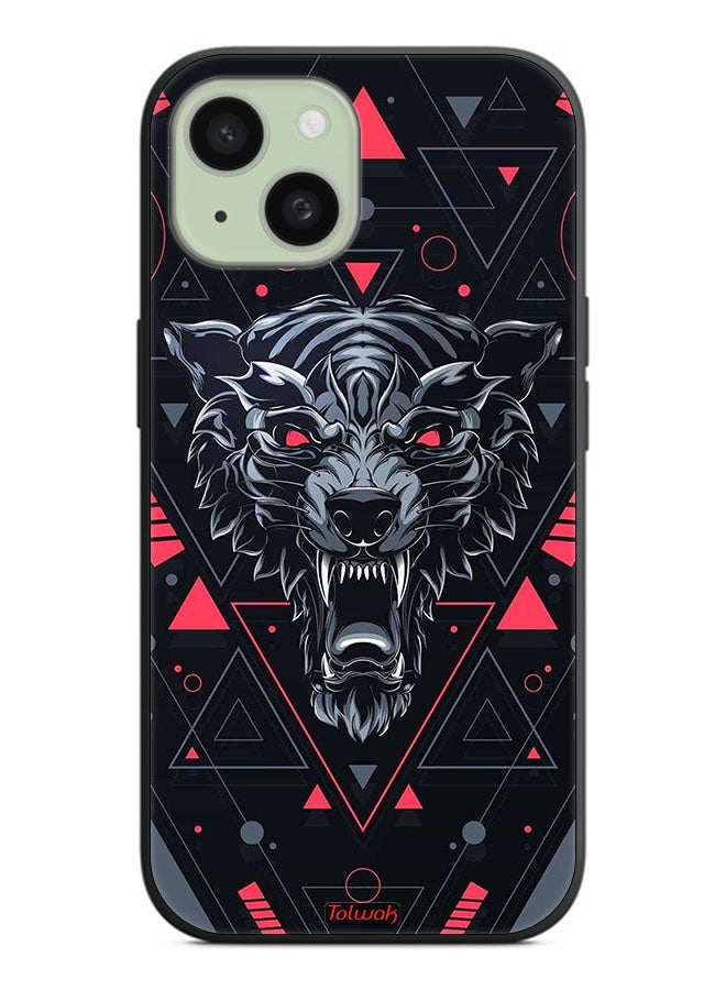Tolwak Apple iPhone 15 Plus Protective Case Cover Scrolling Wolf - Image 2
