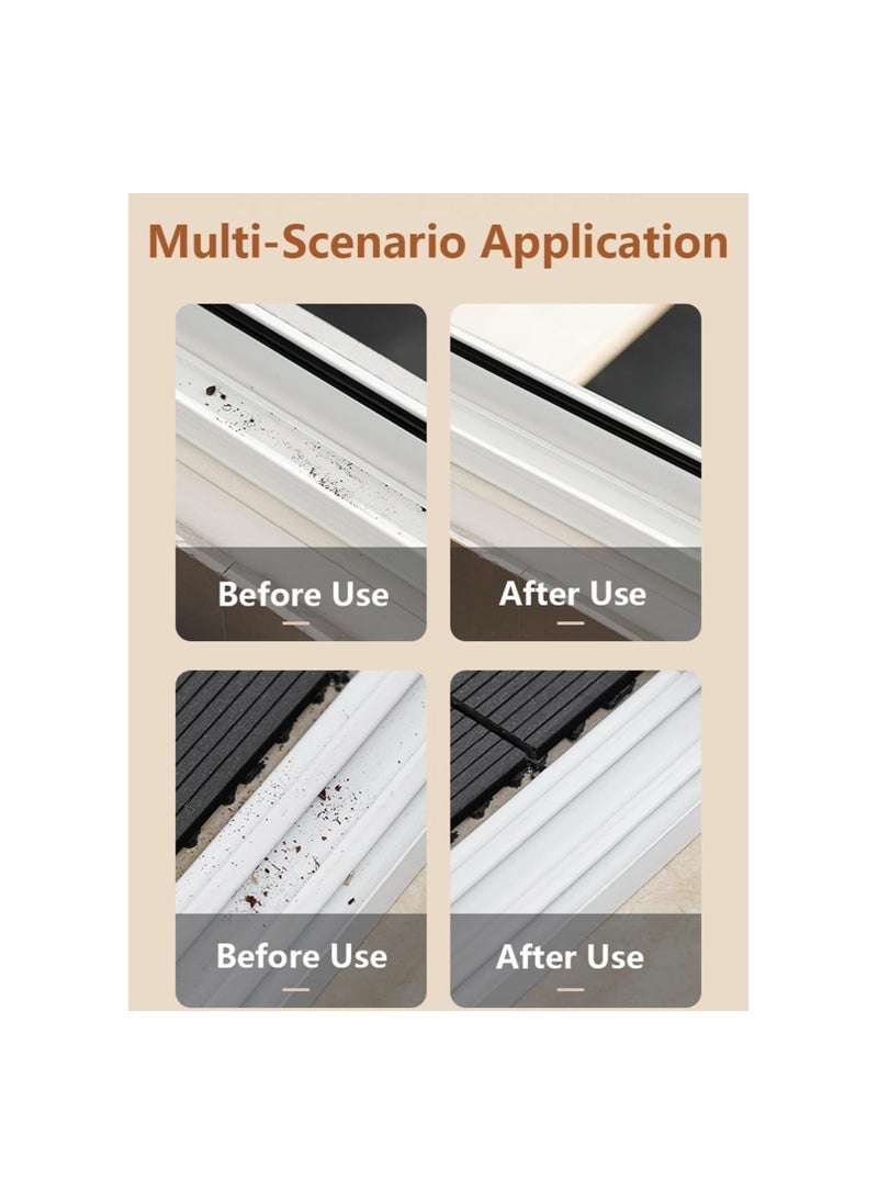 Generic 1 Pcs  2 in 1 Groove Cleaning Brush Window Track Cleaning Tools, Multifunction Grout Cleaner Tool Grip Brush Hard Bristle Crevice Cleaning Brush for Sliding Door Track, Window Sill, Window Seal  - Image 5