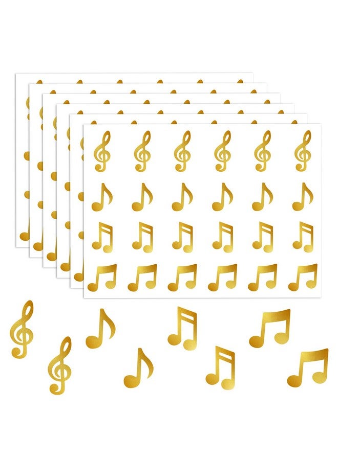 Whaline 480Pcs Music Note Stickers Gold Foil Envelope Seal Sticker 4 Designs Musical Selfadhesive Paper Decals For Invitation Cards Party Gift Sealing Supplies  - Image 1