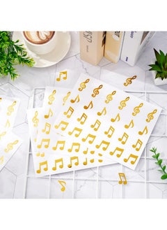Whaline 480Pcs Music Note Stickers Gold Foil Envelope Seal Sticker 4 Designs Musical Selfadhesive Paper Decals For Invitation Cards Party Gift Sealing Supplies  - Image 3