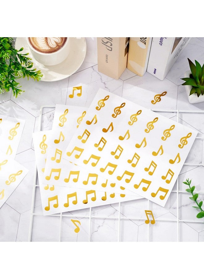 Whaline 480Pcs Music Note Stickers Gold Foil Envelope Seal Sticker 4 Designs Musical Selfadhesive Paper Decals For Invitation Cards Party Gift Sealing Supplies  - Image 3