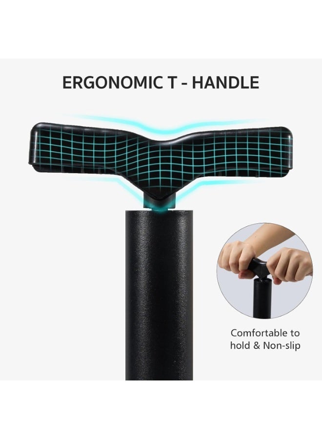 Lacoz Portable Hand Air Pump with 3 Nozzle Attachments, Manual Air Inflator Pump for Bicycle Tires Sports Balls, Pool Floats, Air Cushions, Inflatable Toys & Outdoor Accessories - Image 2