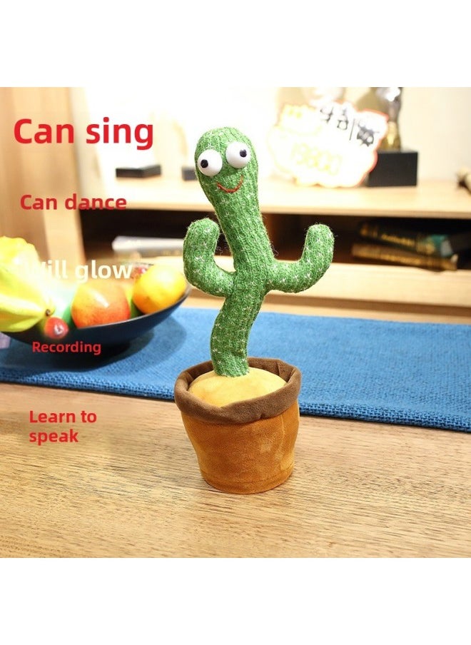 Generic - Chinese, English, Spanish, Russian, Dancing, Singing, Twisting, Rocking, Recording, Learning To Speak, Cactus Plush Toy Batch-Color:3 Songs In English-Height:32cm - Image 1