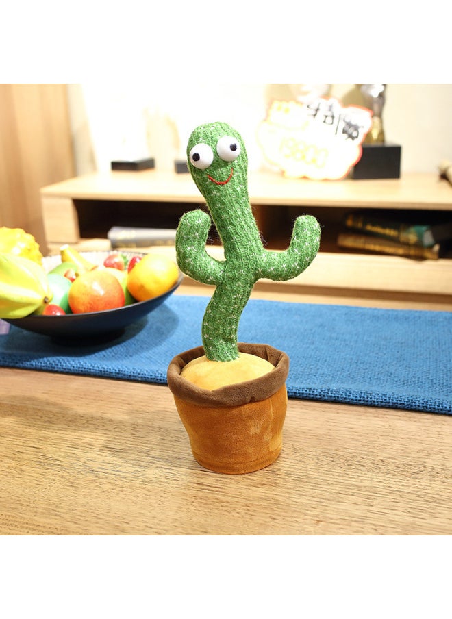Generic - Chinese, English, Spanish, Russian, Dancing, Singing, Twisting, Rocking, Recording, Learning To Speak, Cactus Plush Toy Batch-Color:3 Songs In English-Height:32cm - Image 1