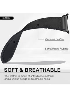 KENSUO Magnetic Leather Watch Band Compatible with Samsung Galaxy Watch Ultra 47mm (2024) Magnetic Buckle Design Adjustable Classic Wristbands Accessories Replacement Straps for Men and Women，Black  - Image 4