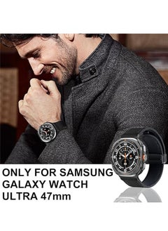 KENSUO Magnetic Leather Watch Band Compatible with Samsung Galaxy Watch Ultra 47mm (2024) Magnetic Buckle Design Adjustable Classic Wristbands Accessories Replacement Straps for Men and Women，Black  - Image 2