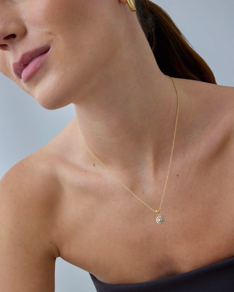 PAVOI 14K Yellow Gold Plated Cute Cubic Zirconia Pendant Necklaces with Charms Set, Hypoallergenic Adjustable Chain Dainty Gold Charm Necklace for Women, Trendy Daisy Flower Pendant Gift - Image 4