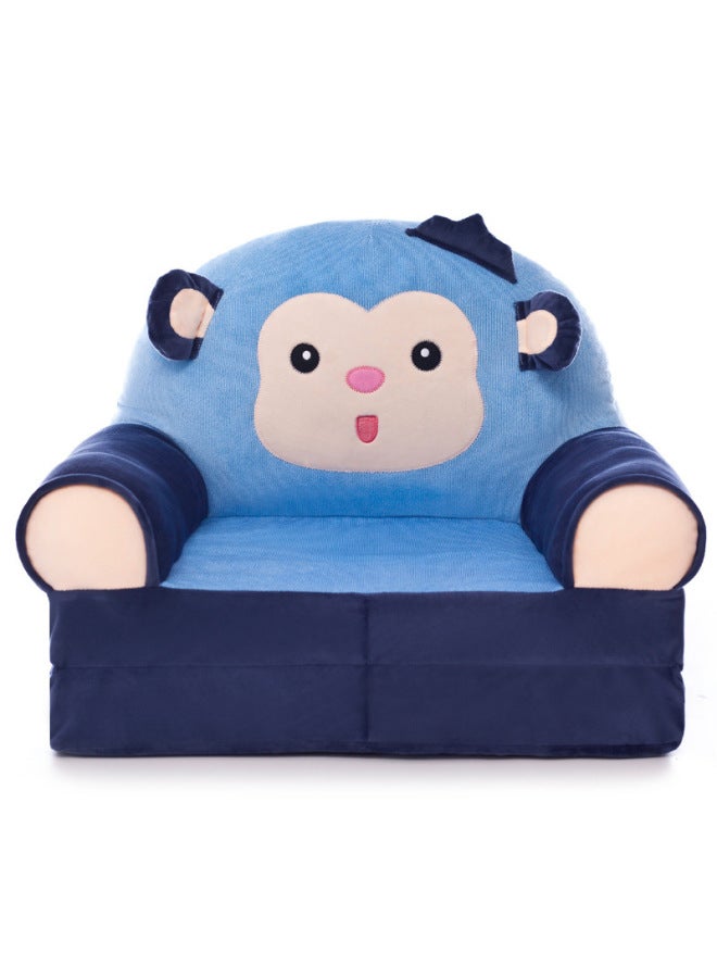 Foldable Children's Small Sofa Double-Layer Single Soft Thickened Nap Tatami Animal-shaped Backrest Seat-Color:Leather Shell - Image 5
