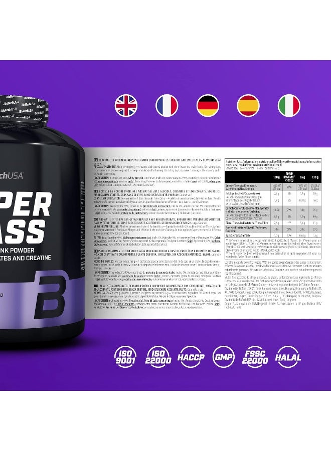 بايوتك يو إس إيه بيوتك يو إس إيه هايبر ماس - لزيادة الكتلة مع مزيج من الكربوهيدرات والبروتين | كرياتين ميكرونيزد | خالٍ من الغلوتين، 4000 جم، بنكهة الكراميل المملح - Image 4