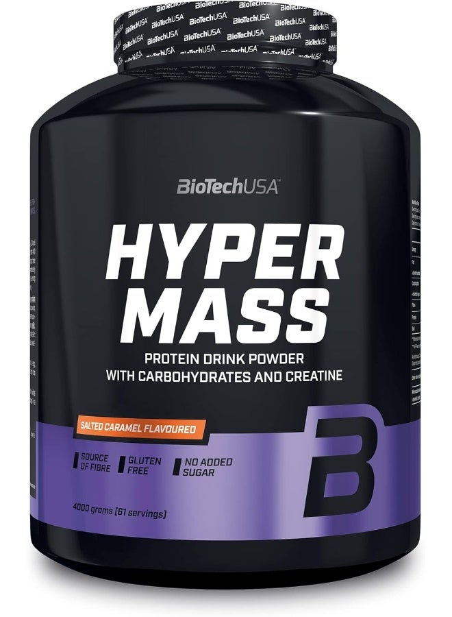 بايوتك يو إس إيه بيوتك يو إس إيه هايبر ماس - لزيادة الكتلة مع مزيج من الكربوهيدرات والبروتين | كرياتين ميكرونيزد | خالٍ من الغلوتين، 4000 جم، بنكهة الكراميل المملح - Image 1