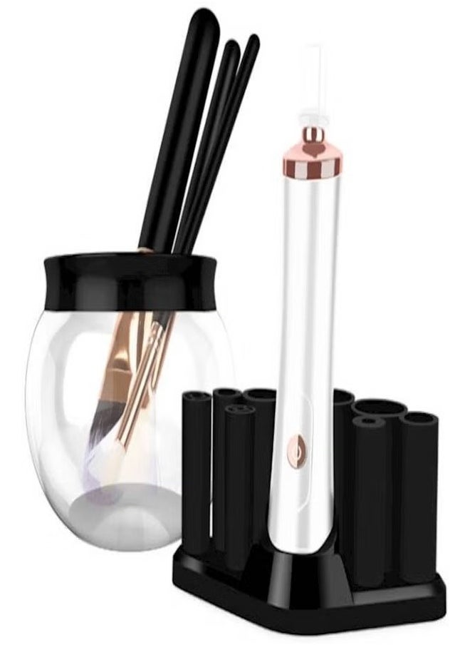 ORiTi Electric Makeup Brush Cleaner Set Black/White/Clear  - Image 5